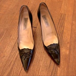 Jimmy Choo black heels with tie detail on back